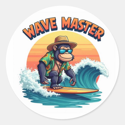 Sticker d'été du Surf de Gorilla Wave Master 🦍 (Devant)