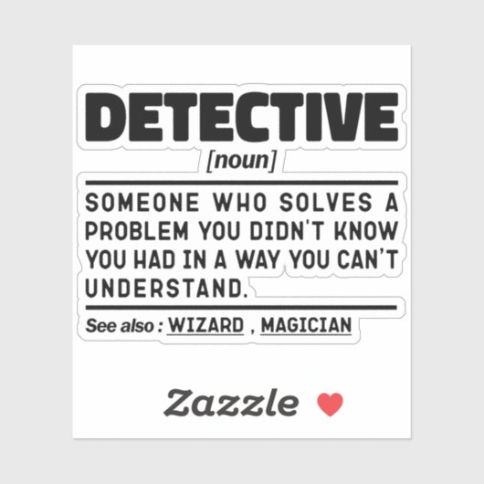 Sticker Détective Noun Enquête Travailleuse Cool Père (Feuille)