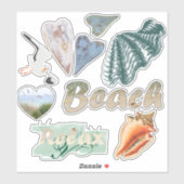 Sticker Détendez-Vous Au Beach Collection (Feuille)