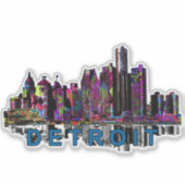 Sticker Detroit, Michigan en graffiti (Devant)