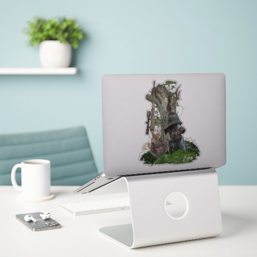 Sticker Deutsch Drahthaar (Ordinateur portable sur le bureau)