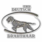 Sticker Deutsch Drahthaar, Meilleur chien d'arme (Devant)
