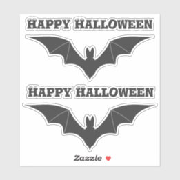 Sticker Deux chauves-souris volantes Solide noir Halloween