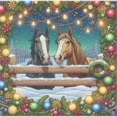 Sticker Deux Chevaux de Cartoon Festif en Bande Dessinée (Devant)