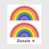Sticker Deux Fierté LGBTQ Arc-en-ciel brillant (Feuille)