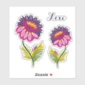 Sticker Deux fleurs isolées (Feuille)