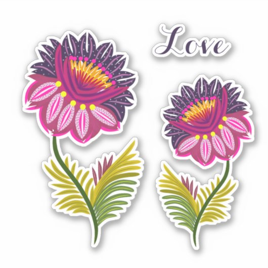 Sticker Deux fleurs isolées (Devant)