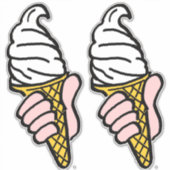 Sticker Deux Grandes Crèmes Glaciaires Gras De Style Pop-A (Devant)