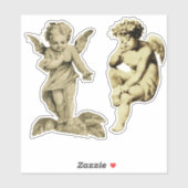 Sticker Deux mignons anges Vintages Chubby Cherubs (Feuille)
