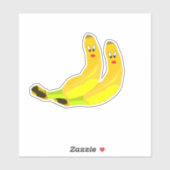 Sticker Deux mignons personnages de banane (Feuille)
