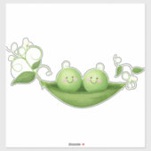 Sticker Deux petits pois dans un pois (Feuille)