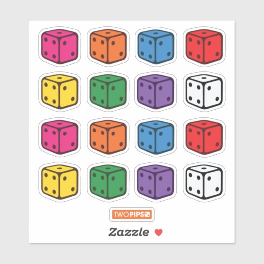 Sticker Deux Pips - Morceaux multicolores (Feuille)