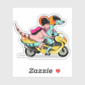 Sticker Deux Rapporteurs De Dessins De Cartoon Montent Sur (Feuille)