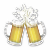 Sticker Deux tasses avec une bière légère. (Devant)