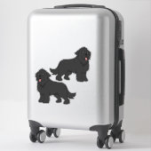 Sticker Deux Terre-Neuve noirs solides (Sur valise)