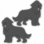Sticker Deux Terre-Neuve noirs solides (Devant)