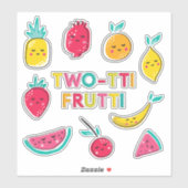 Sticker Deux tti Frutti Cute Fruit Caractères Cocktail (Feuille)
