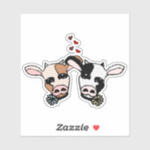 Sticker Deux vaches Moo (Feuille)