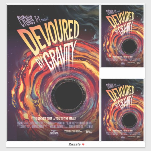 Sticker Dévasté Par Gravité Halloween Trou Horreur Noir (Feuille)