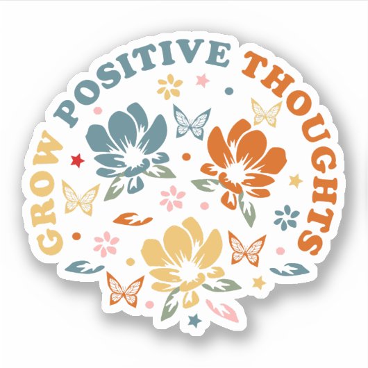Sticker Développer des pensées positives | cadeau d'appréc (Devant)