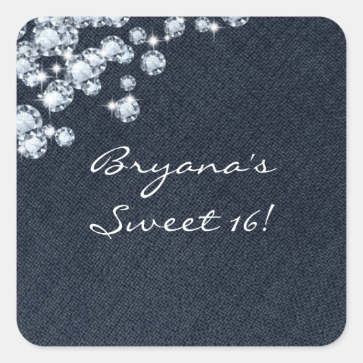 Sticker d'événement de fête d'anniversaire Denim & (Devant)