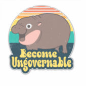 Sticker Devenez ingouvernable Funny Baby Hippo Moo Deng Fu (Devant)