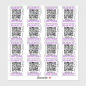 Sticker Devenez une hôtesse Purple QR Code Petite entrepri (Feuille)