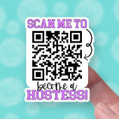 Sticker Devenez une hôtesse Purple QR Code Petite entrepri