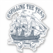 Sticker Déverser le thé depuis 1773 | Voilier (Devant)
