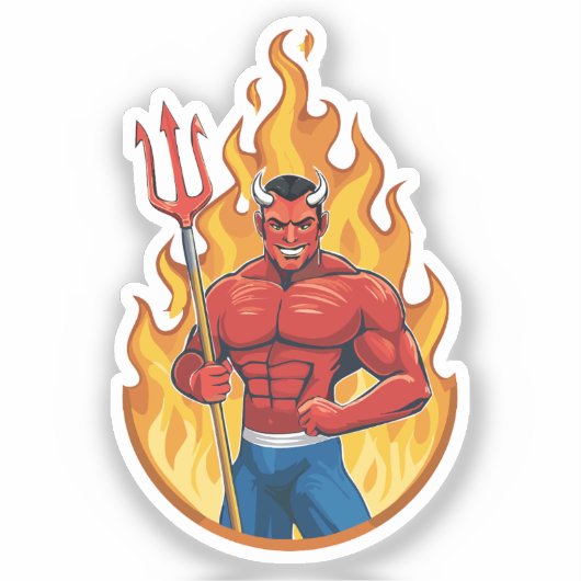 Sticker Devil with trident (Recto)