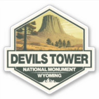 Devils Tower National Monument Voyage Art Vintage