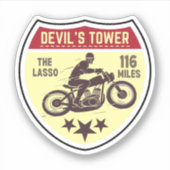 Sticker Devil's Tower Road - le lasso Motorcycle road tri (Devant)