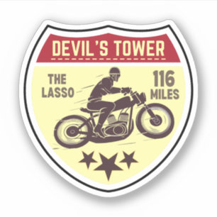 Sticker Devil's Tower Road - le lasso Motorcycle road tri