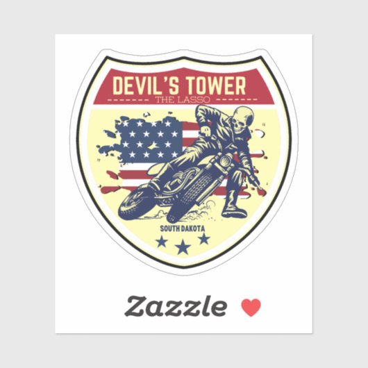 Sticker Devil's Tower Road - le lasso Motorcycle road tri (Feuille)