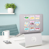 Sticker Devis de travail amusant (Ordinateur portable sur le bureau)