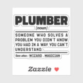 Sticker Devis d'Humour de réparation de plomberie Noun (Feuille)