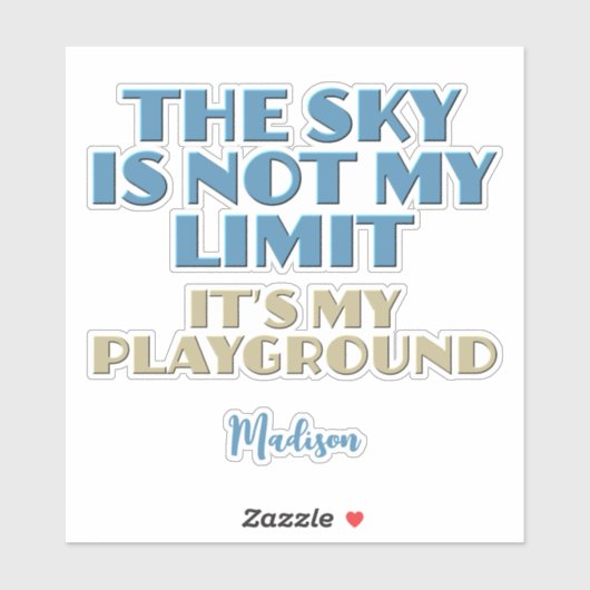 Sticker Devis Sky de nom personnalisé (Feuille)