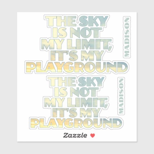 Sticker Devis Sky de nom personnalisé (Feuille)