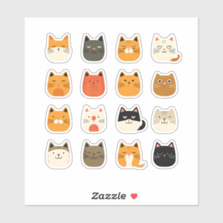 Sticker d'expression de chats mignons