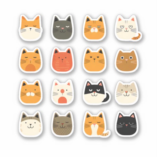 Sticker d'expression de chats mignons (Devant)