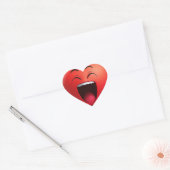 Sticker d'expression de coeur rouge rire (Enveloppe)