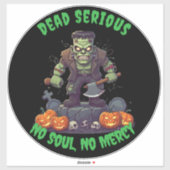 🖤 Sticker d'Halloween Frankenstein noir 💀 🎃 (Feuille)