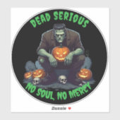 🖤 Sticker d'Halloween Frankenstein noir 💀 🎃 (Feuille)