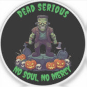 🖤 Sticker d'Halloween Frankenstein noir 💀 🎃 (Devant)