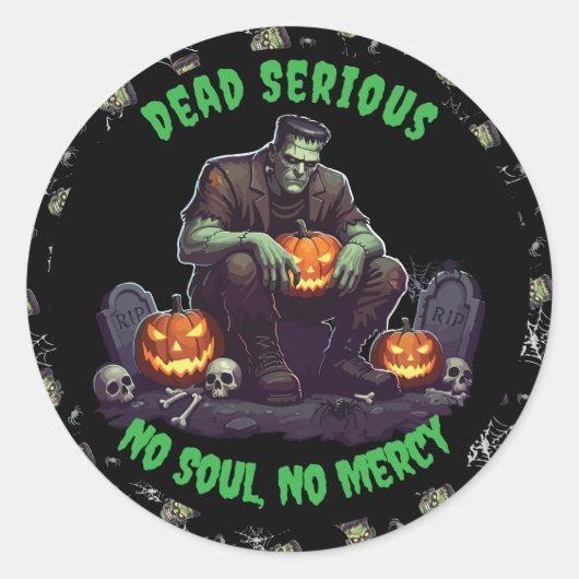 🖤 Sticker d'Halloween Frankenstein noir 💀 🎃 (Devant)