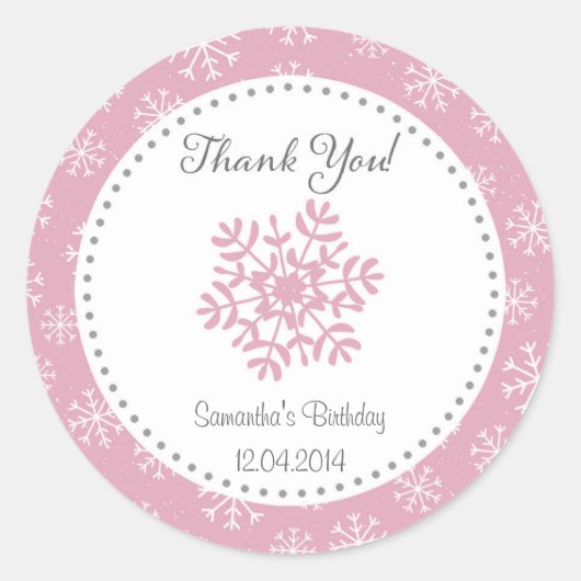 Sticker d'hiver pour l'anniversaire de neige (Devant)