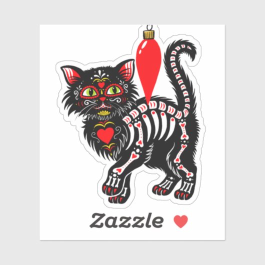 Sticker Dia De Los Christmas Kitty Cute (Feuille)