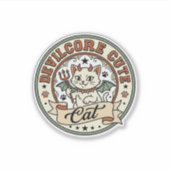 Sticker Diablotin Mignon Chat Diablotin Mignon Chat Vintag (Devant)