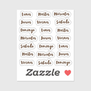 Sticker Dias de la semana minuscule latte