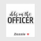 Sticker Dibs sur le policier, épouse de la police (Feuille)